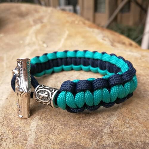 24styles Norse Viking Amulet Bracelet Thor Mjolnir Hammer Paracord Amuletceltic Rune Knot Amulet Scandinavian Bracelet