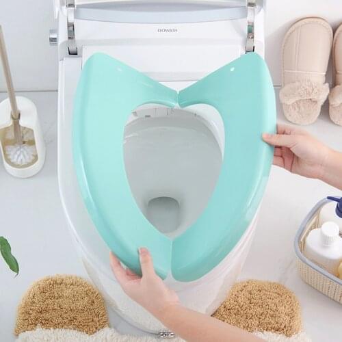 Folding Pp Plastic Toilet Seat Personal Special Seat Cover Solid Case Health Seat Ferrule Public Toilet Sanitary Pad