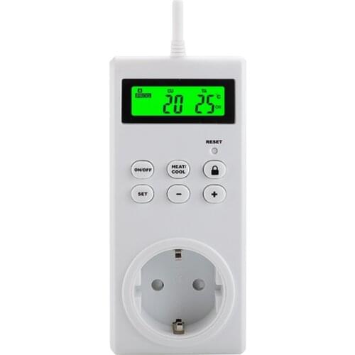 EU/US/UK Thermostat Socket Digital Temperature Controller Socket Outlet Sensor Probe Heating Cooling Thermostat Plug 220V 16A