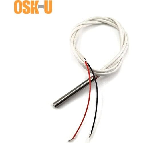 6x50mm Thermostatic PTC Heating Tube 12/24V Tubular Heater Element Oil-proof PTC Heating Element for Instrumentation