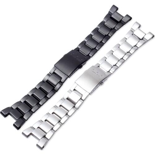 Solid Stainless Steel Strap Accessories For CASIO G-SHOCK GST-W300/400G/B100/w120L Groove 13MM Watch Bands metal watch bracelets