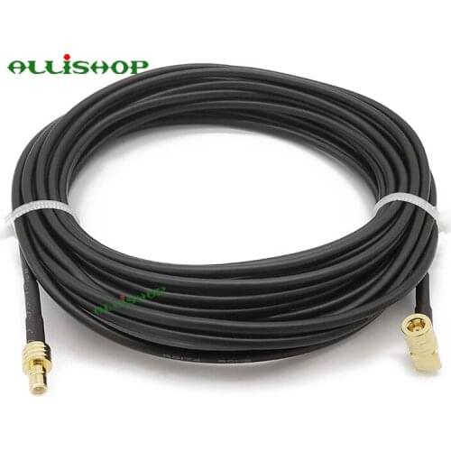SMB Plug to SMB Jack RG174 Extension Cable SMB Female Right Angle to SMB Male pigtail for DAB Aerial Antenna 2/5/8/10/12/15M