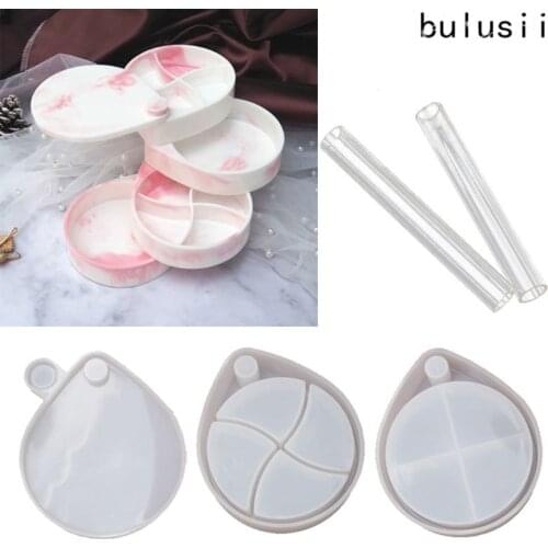 Teardrop Shape Rotating Jewelry Box Resin Casting Mold 3-Tiered Tray Jewelry Storage Organizer Silicone Mold Art Craft Tools