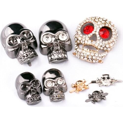 XUNZHE 2Pcs Alloy Drill Skull Clasp Claw nail Rivet DIY Handmade Leather Bag Shoes Hats Decoration Bottom Buckle Foot Stud Clasp
