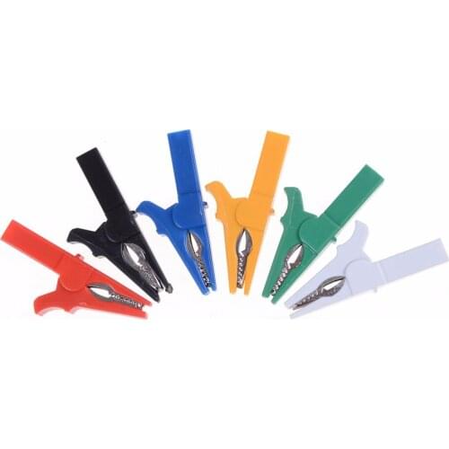 2pcs/lot Cable Lamp for banana plug connector Alligator Clips 55mm Crocodile Clips HOT Alligator Clips 6 Colors