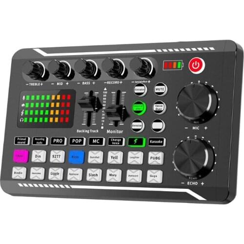 R9JA F998 Sound Card Microphone Sound Mixer Sound Card Mixing Console Amplifier For Phone PC