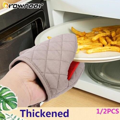 1/2PCS Anti Scald Safer Microwave Hand Gloves Non-slip Thickened Cooking Clip Kitchen Suspended Cotton Oven Baking Tool 3 Color