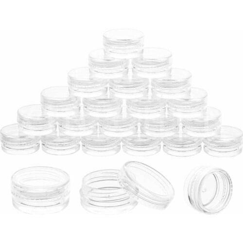 100pcs Empty Plastic Cosmetic Makeup Jar Transparent Sample Bottles Eye Shadow Cream Container Lip Balm DIY Storage Pot