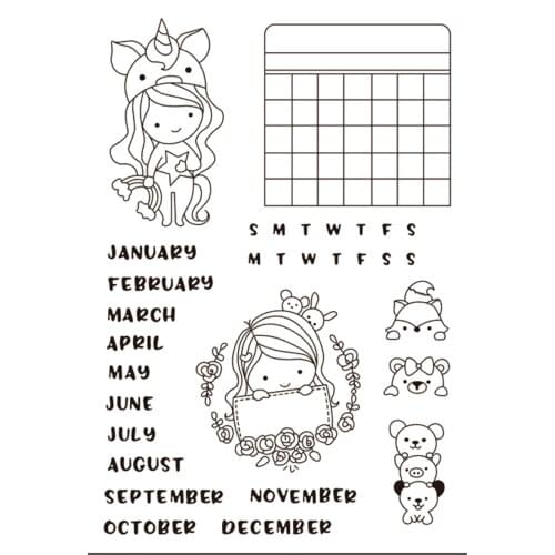 11x16 Long-haired girl TBig ice cream ransparent Clear Stamps Silicone Seals for DIY scrapbooking photo album Card Making