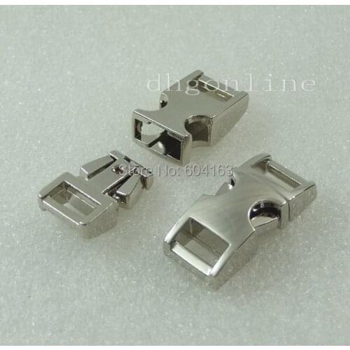 5 Curve Buckles 3/8" 10mm Metal Side Release for Lanyard Bracelets Strap Collar Webbing Paracord Nickle