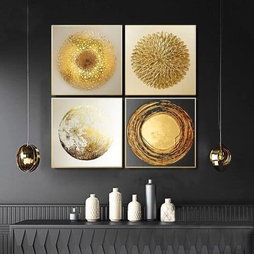 Abstract Golden Luxury Posters Canvas Painting Home Decor Wall Art Retro Print Vintage Minimalist Picture For Living Room Design