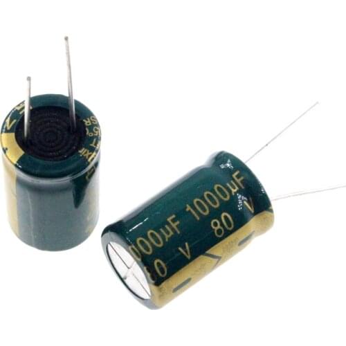2pcs High frequency low resistance aluminum electrolytic capacitor 80V1000UF 1000uf80v volume: 16x25