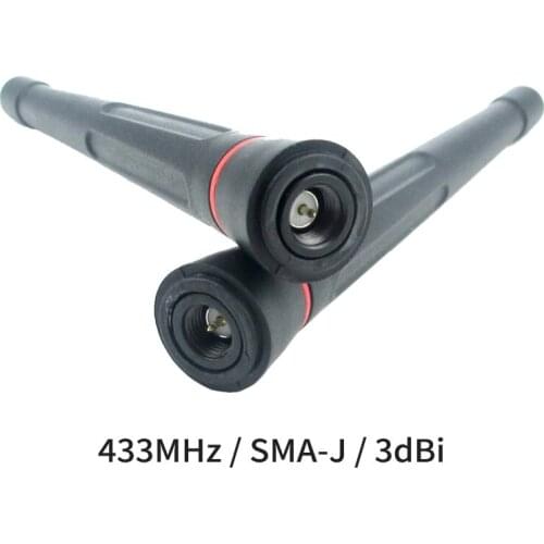 2pc/lot 433MHz 3dBi High Gain Wifi Antenna 50ohm SMA-J Interface TX433-JZ-10 Straight Rubber Antenna TPEE Waterproof