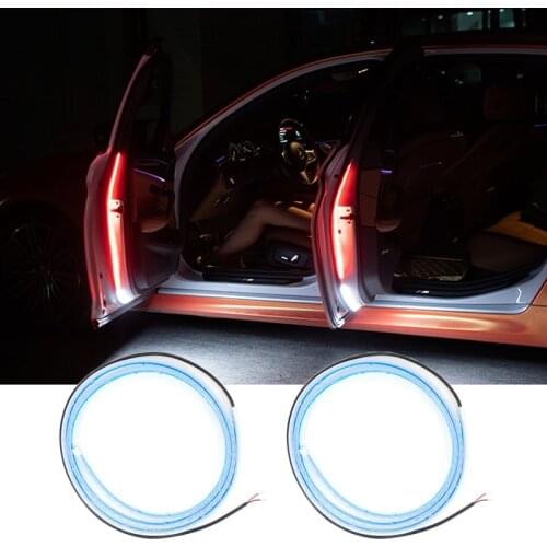 Car LED Strip Lights Universal LED Opening Door Warning Lamp Interior Safety Warning Strobe Signal Lamps Anti Rear-end Collision