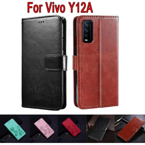 Flip Cover For Vivo Y12A Case Etui V2102 Wallet Stand Funda Book On Vivo Y12 A Y 12A Case Magnetic Card Leather Phone Hoesje Bag