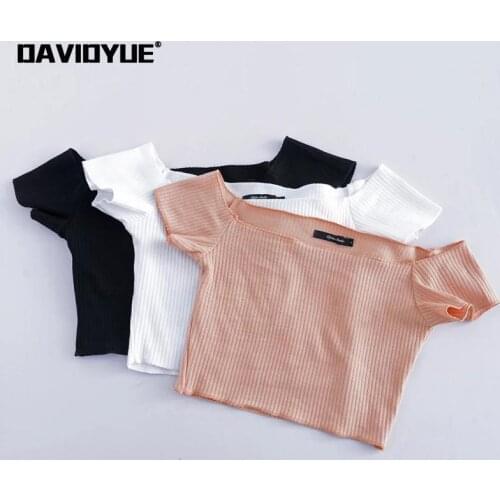 Женские трикотажные футболки Davidyue China At AliExpress