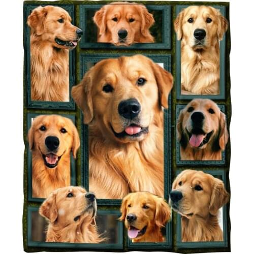 Golden Retriever Fleece Blanket 3D full printed Wearable Blanket Adults/kids Fleece Blanket Sherpa Blanket Drop Shippng