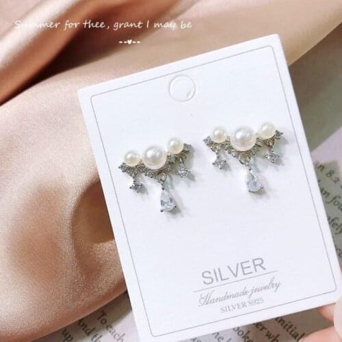 Exquisite Jewelry Real 925 Sterling Silver Drop Earrings Ancient Palace Shine Noble Crystals & Pearl Earring Very Delicate Gift