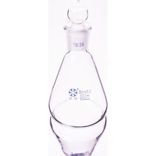 Conical flask with standard ground-in glass stopper,Capacity 200ml,joint 19/26,Erlenmeyer flask with standard ground mouth