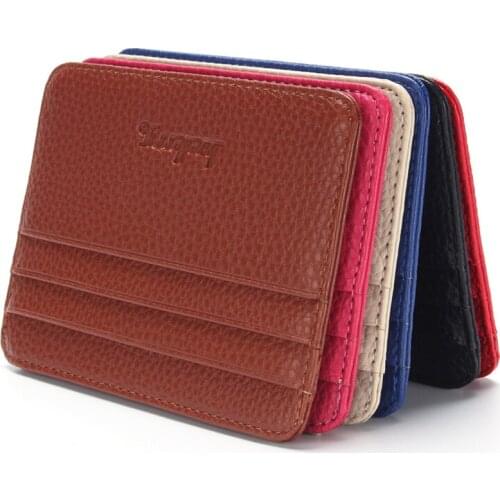 Baellerry Mini Mens leather credit card holder id card case thin wallet for women with coin pocket small purse cardholder