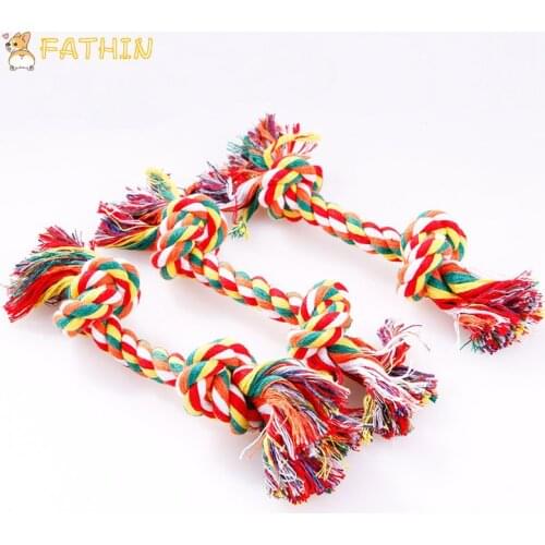 FATHIN 1PC Dog Cotton Rope Molar Toy Pet Puppy Bite Resistant Chew Toys Dogs Tooth Cleaning Toys 25CM