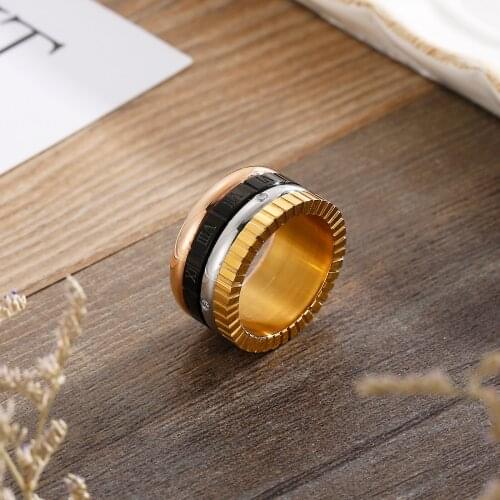 Trendy Roman Rings Womens Golden Personality Size6-10 Womens Jewelry Anniversary Wedding