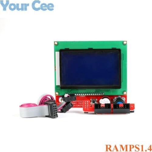 RAMPS1.4 LCD 12864 LCD Control Panel Module for 3D Printer Smart Controller Display Monitor Motherboard with Cable and Adapter
