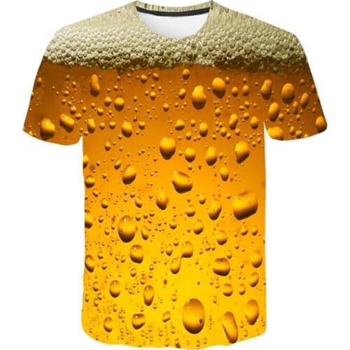 3d Beer Printed Mens T Shirt Short-sleeved Tops O-neck T-shirt Casual Summer Man Tops Harajuku Tee 2021 Camisetas Hombre Verano