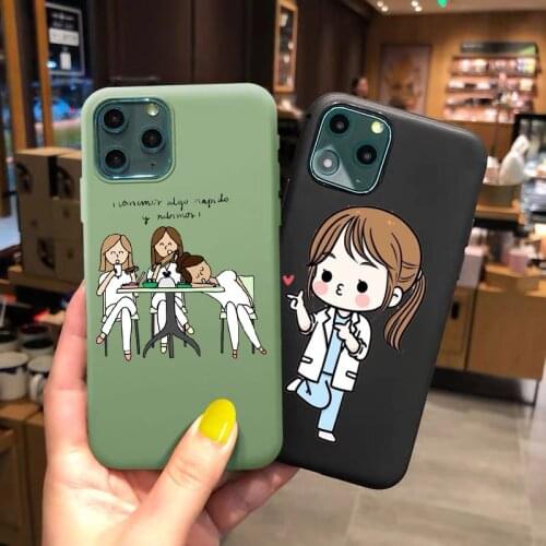 Nurse Medical Medicine Health Heart TPU Soft Phone Case For iPhone 11Pro 12pro MAX 7 8 Plus SE XS Max 12mini Matcha green Cover