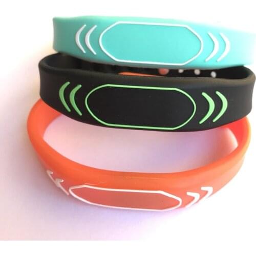 New Design 13.56MHZ ISO14443A MIFARE Classic 1K black NFC Silicone rfid wristband (pack of 100)