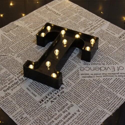 Newly Design Led Letters Lights 26 Alphabet Black Decorative Marquee Lamps for Wedding Party Birthday Home Bar Dropshipping