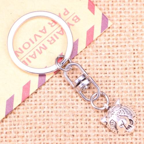 New Fashion Keychain 18x13mm tiger head Pendants DIY Men Jewelry Car Key Chain Ring Holder Souvenir For Gift