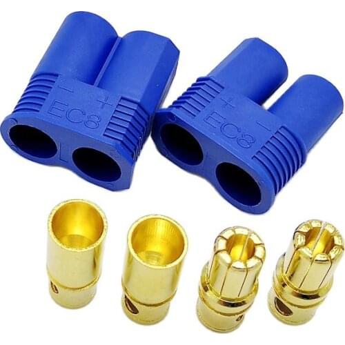 EC8 connector for Car model plug Banana Plug Female Male Bullet Gold Connector For RC ESC LIPO Battery Aviation model
