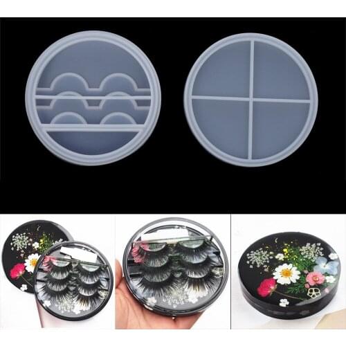 Eyelashes Display Storage Silicone Mold Eyelashes Box Case Holder Cosmetic Care Container Mold for DIY Crafts Jewelry Making