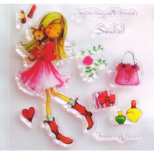 YLCS370 Girl Silicone Clear Stamps For Scrapbooking DIY Photo Album Cards Decoration Transparent Stamp Craft Clear Stamp New