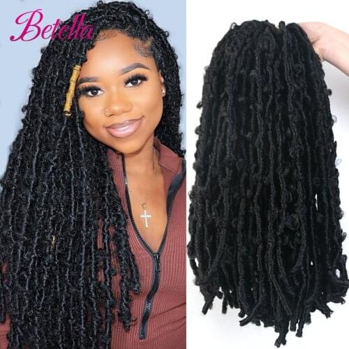 Betella Butterfly Locs Crochet Hair Synthetic Short Distressed Faux Locs Crochet Braids Hair Extension Pre looped Pre-twisted