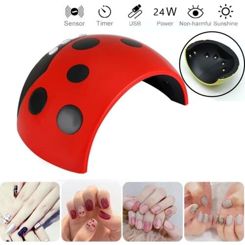 24W Nail Dryer for Nail Gel UV Lamp for Manicure Drying Gel Nail Polish LED Nail Lamp With 3 Timing Display Nail Art Lamp USB