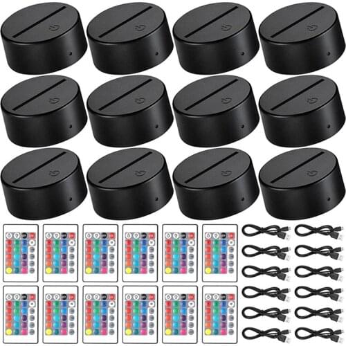 3D Night LED Light Lamp Base 16 Colors LED Light Display Base,for Acrylic and Resin Glass for Restaurant Room Shop