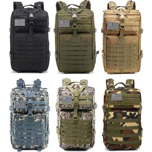 45L Large Capacity Men Army Tactical Backpacks Military Rucksack Outdoor 3P Molle Pack For Trekking Camping Climbing Hunting Bag