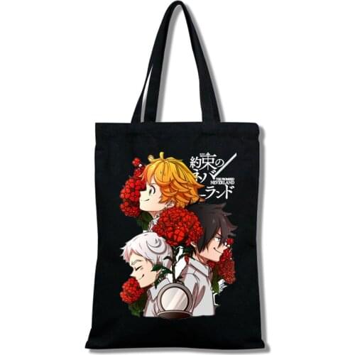 Yakusoku-Girls Neverland Print Shopping Bag Fashion Casual Tote Bag