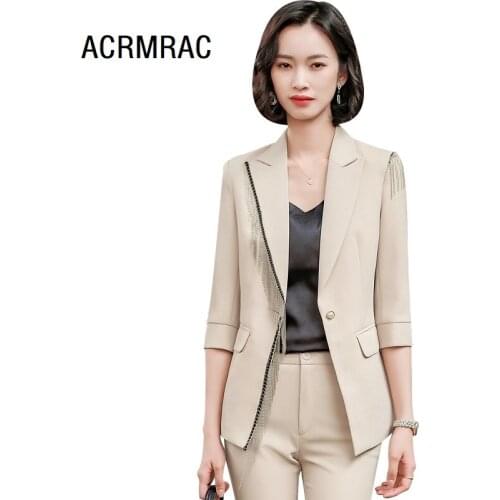 Women suits summer Half sleeve blazers pants Office Lady Formal Work clothes women pants suits woman set suits 879