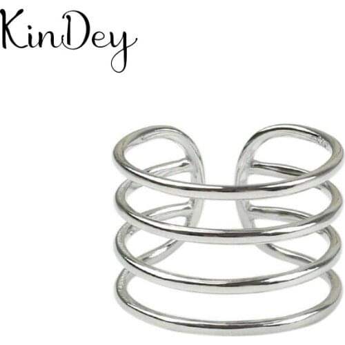 Punk Vintage Silver Color Lines Rings For Women Men Engagement Rings Girls Party Gifts Anillos