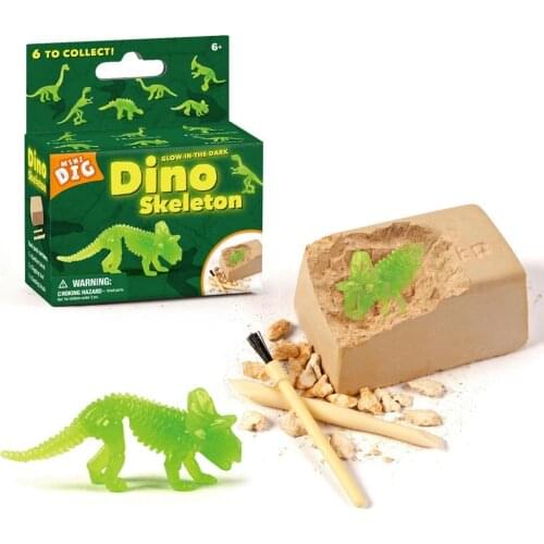 2Set Kid Glowing Dinosaur Skeleton Dig Excavation Kit Archaeology Education Toy Digging Fossil Toys Kid Educational Learning Toy