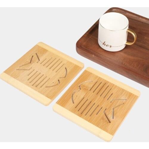 4pc Bamboo Placemat Fish-shaped Hollow Mats Potholder Insulation Pads Restaurant Household Coaster Casserole Mat Table Decor NEW