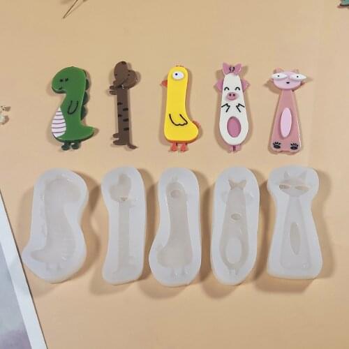 5 Style Hair Clip Crystal Epoxy Resin Mold Hair Pin Casting Mould Cute Cartoon Hairpin Silicone Mold Jewelry Making Accessories