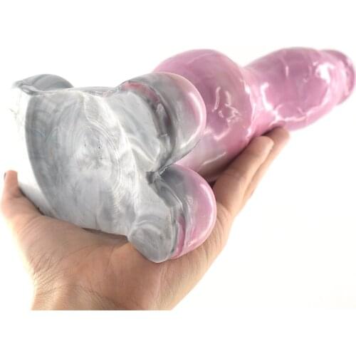Bescto 18 + Anal Plug Dildos Animal Dog Penis Gory Raw Meat Color Knot Stuffed Realistic Large Sex Toys For Women Masturbator