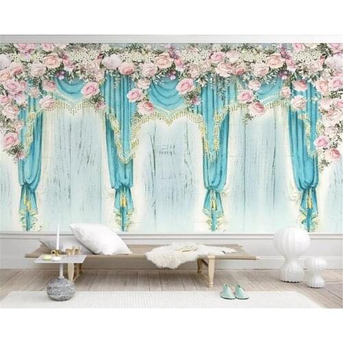 Beibehang Custom wallpaper mural dream rose flower fashion Marriage room TV background wall decorative painting 3d wallpaper