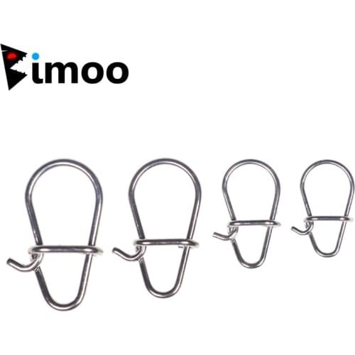 Bimoo 100pcs Stainless Steel Safety Fast Clip Lock Pin Oval Snap Strong Pull Anti-corrosion Fishing Lure Rigs Connector
