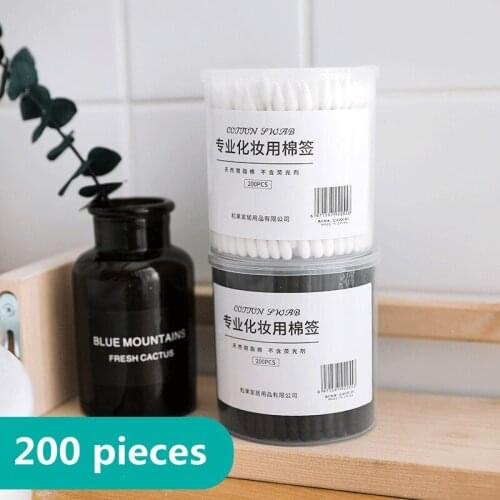 Black Cotton Swab Stick Paper Reel Cotton Swab Disposable Pointed Makeup Cotton Swab Makeup Remover Clean Cotton Ear