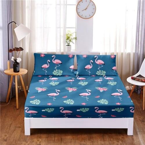 Cartoon Animal Digital Printed 3pc Polyester Fitted Sheet Mattress Cover Four Corners with Elastic Band Bed Sheet Pillowcases